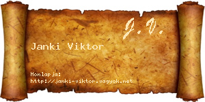 Janki Viktor névjegykártya